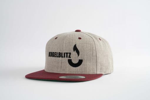 Kugelblitz Snapback beige/weinrot 